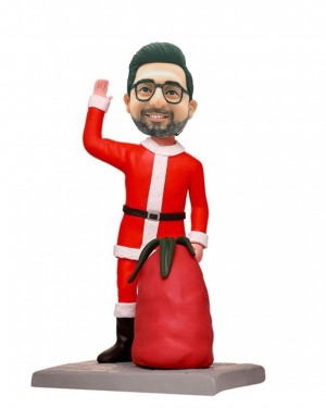 PRESENTS - CHRISTMAS MEN BOBBLEHEAD CUSTOM HEAD WITH ENGRAVED TEXT