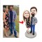 VALENTINE GIFTS - COUPLE IN FLORAL SKIRT AND T-SHIRT CUSTOM FIGURE BOBBLEHEADS